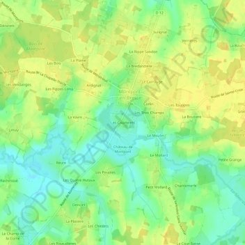 Les Courtelets topographic map, elevation, terrain