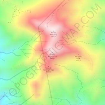 Mount Batolusong topographic map, elevation, terrain