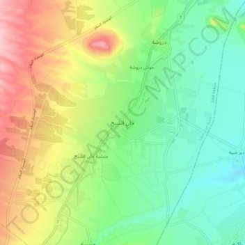 Khan ash-Shih topographic map, elevation, terrain