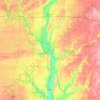Manhattan Island topographic map, elevation, terrain
