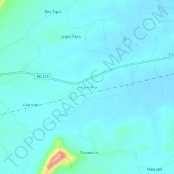 Vaca Morta topographic map, elevation, terrain