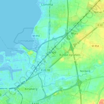 Arlöv topographic map, elevation, terrain