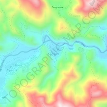 Cangalli topographic map, elevation, terrain