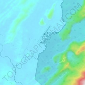 Mulu topographic map, elevation, terrain