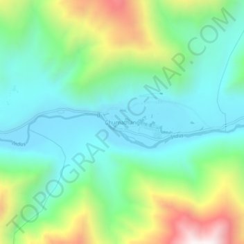 Chumathang topographic map, elevation, terrain