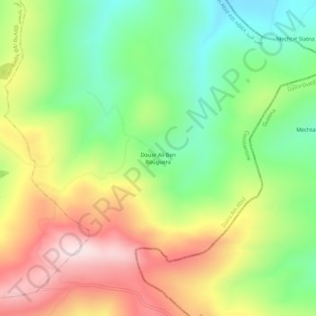 Douar Ali Ben Bouguera topographic map, elevation, terrain