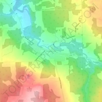 Sawyerville topographic map, elevation, terrain