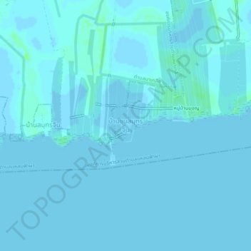 Ban Khun Samut Chin topographic map, elevation, terrain