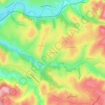 Chambaud topographic map, elevation, terrain