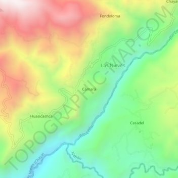 Cámara topographic map, elevation, terrain