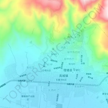 车马村 topographic map, elevation, terrain
