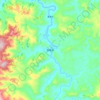 芭蕉镇 topographic map, elevation, terrain