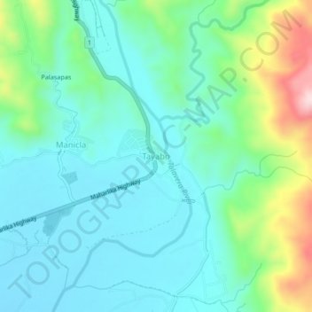 Tayabo topographic map, elevation, terrain