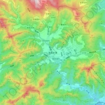 潭柘寺镇 topographic map, elevation, terrain
