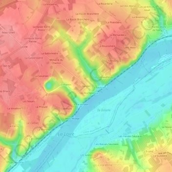 Vandel topographic map, elevation, terrain