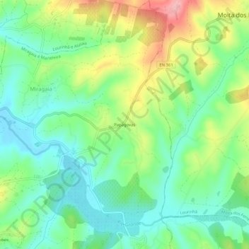 Papagovas topographic map, elevation, terrain