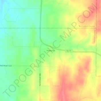 Fredonia topographic map, elevation, terrain