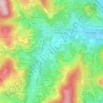 Grolier topographic map, elevation, terrain