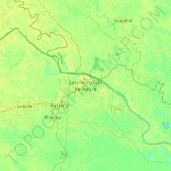 San Fernando de Apure topographic map, elevation, terrain