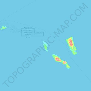 Panjang Island topographic map, elevation, terrain
