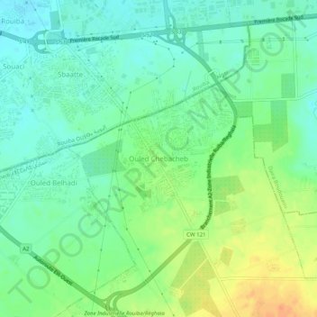 Ouled Chebacheb topographic map, elevation, terrain
