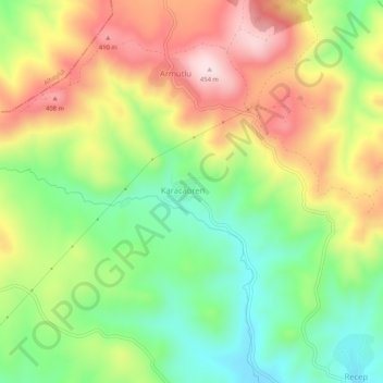 Karacaören topographic map, elevation, terrain