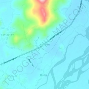 Bascaran topographic map, elevation, terrain