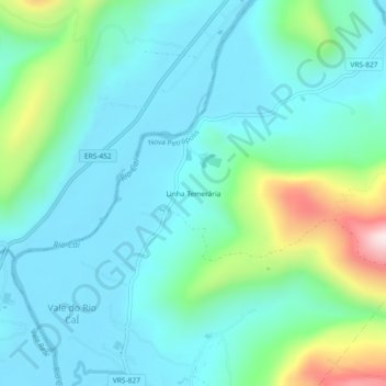 Linha Temerária topographic map, elevation, terrain