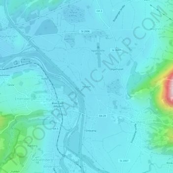 Häuser topographic map, elevation, terrain