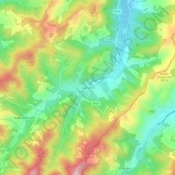 Lutirano topographic map, elevation, terrain