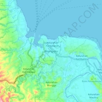 Waingapu topographic map, elevation, terrain