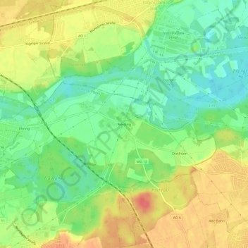 Weiding topographic map, elevation, terrain
