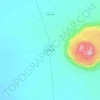 San Martin topographic map, elevation, terrain