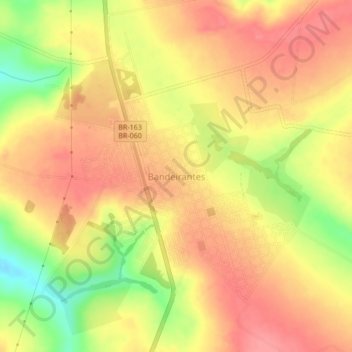 Bandeirantes topographic map, elevation, terrain
