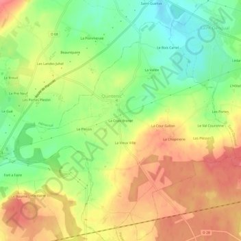 La Croix Brenet topographic map, elevation, terrain