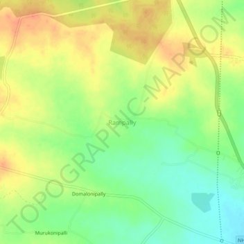 Rampally topographic map, elevation, terrain