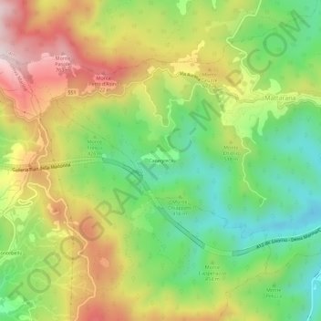 Canegreca topographic map, elevation, terrain