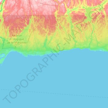 Îles du Crique à Richmond topographic map, elevation, terrain