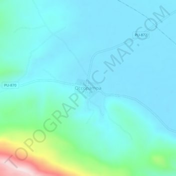Occopampa topographic map, elevation, terrain