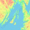 Merasheen Island topographic map, elevation, terrain