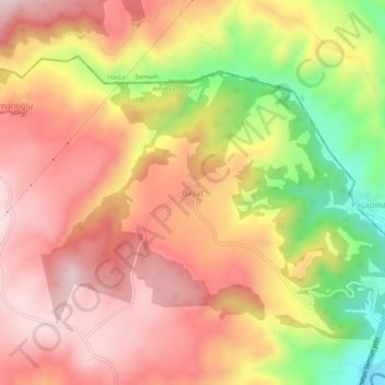 Bayat topographic map, elevation, terrain