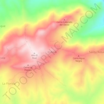 El Real topographic map, elevation, terrain