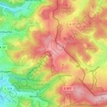 Blockhaus topographic map, elevation, terrain