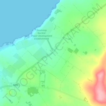 Dounreay topographic map, elevation, terrain