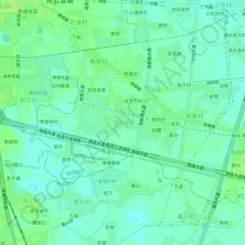 京川村 topographic map, elevation, terrain