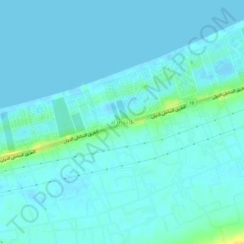 al maadi topographic map, elevation, terrain