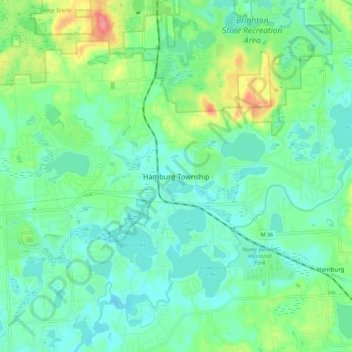 Hamburg Township topographic map, elevation, terrain
