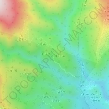 Guijón topographic map, elevation, terrain