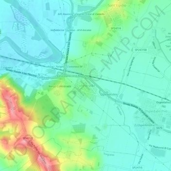 Collestrada topographic map, elevation, terrain