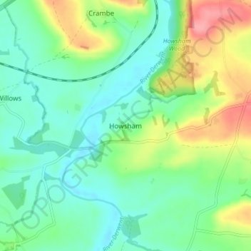 Howsham topographic map, elevation, terrain